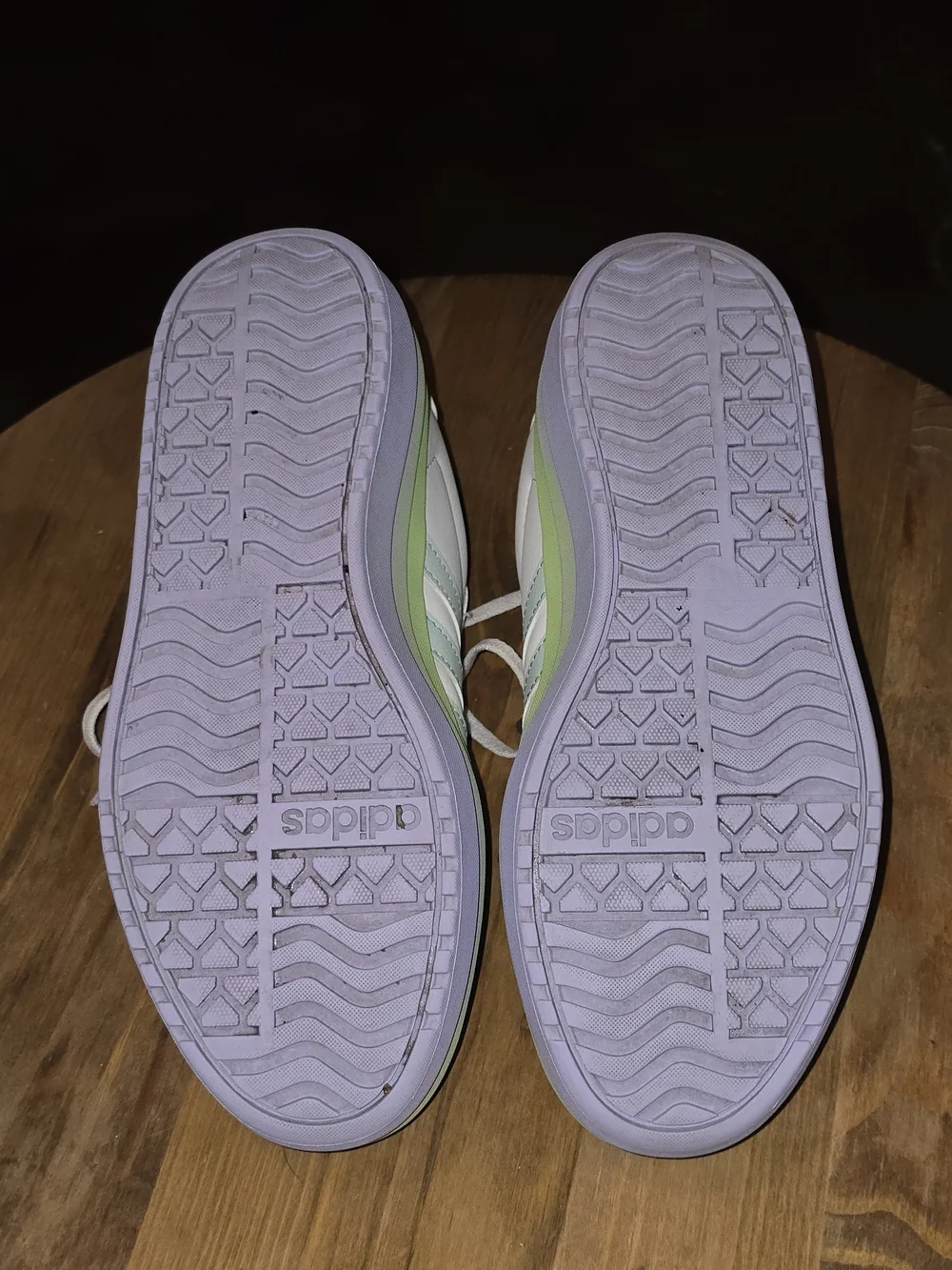 Adidas VL Court Bold Sneakers Cloud White Mint Violet 4.5Y EUC